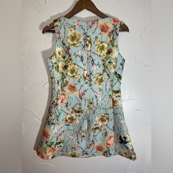 Midasen Pastel Winery Fit&Flare Floral Mini Dress SZ M - Picture 6 of 14